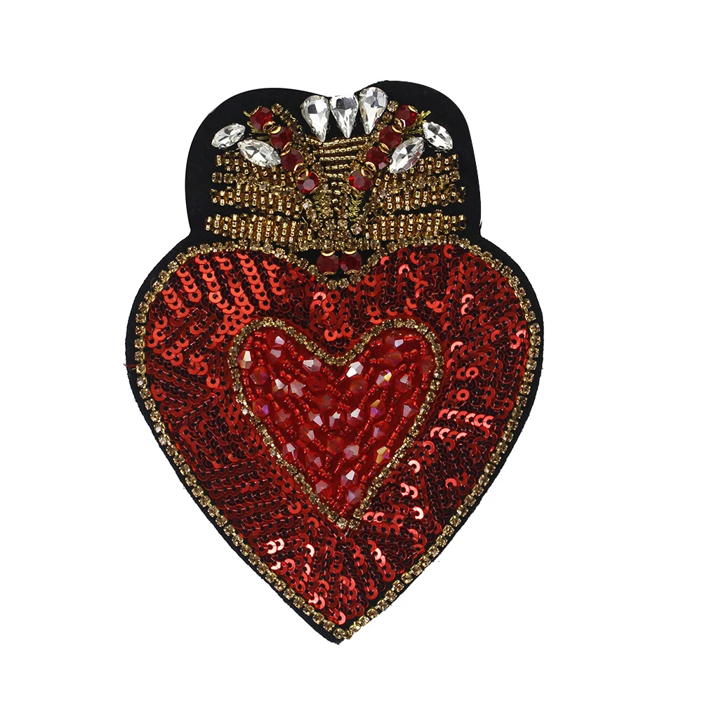 5 шт. аппликация Стразы в виде сердца из бисера|Заплатки| |