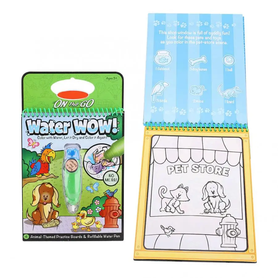 Magic Water Coloring Drawing Book with Pen Children DIY Painting Educational Toy water colour Board |