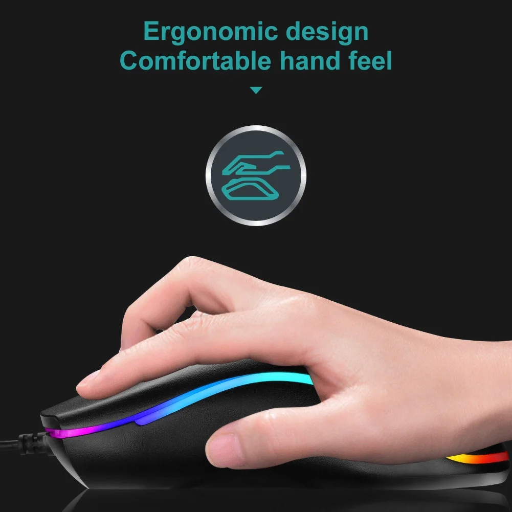 

Stylish Wired LED Backlight Mechanical Keyboard Mouse Set for Computers Laptops