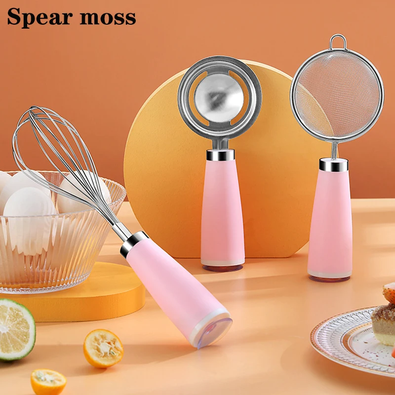 

Vertical Handle Kitchen Special Tools Stainless Steel Egg White Separator Baby Flour Screen Egg Beater Leaky Spoon Baking Set