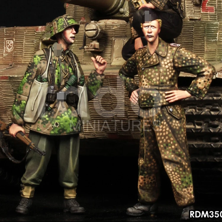 

1/35 Смола Модель Рисунок GK фигурки солдат Второй мировой войны танк солдат сотрудник 3 рисунок военной тематики мировой войны в разобранном ...