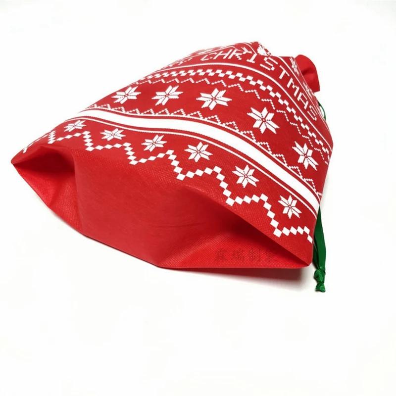 

1PC Cute Shape Merry Christmas Gift Bag Drawstring Lovely Portable Storage Candy Bag Packaging Non-woven Bags