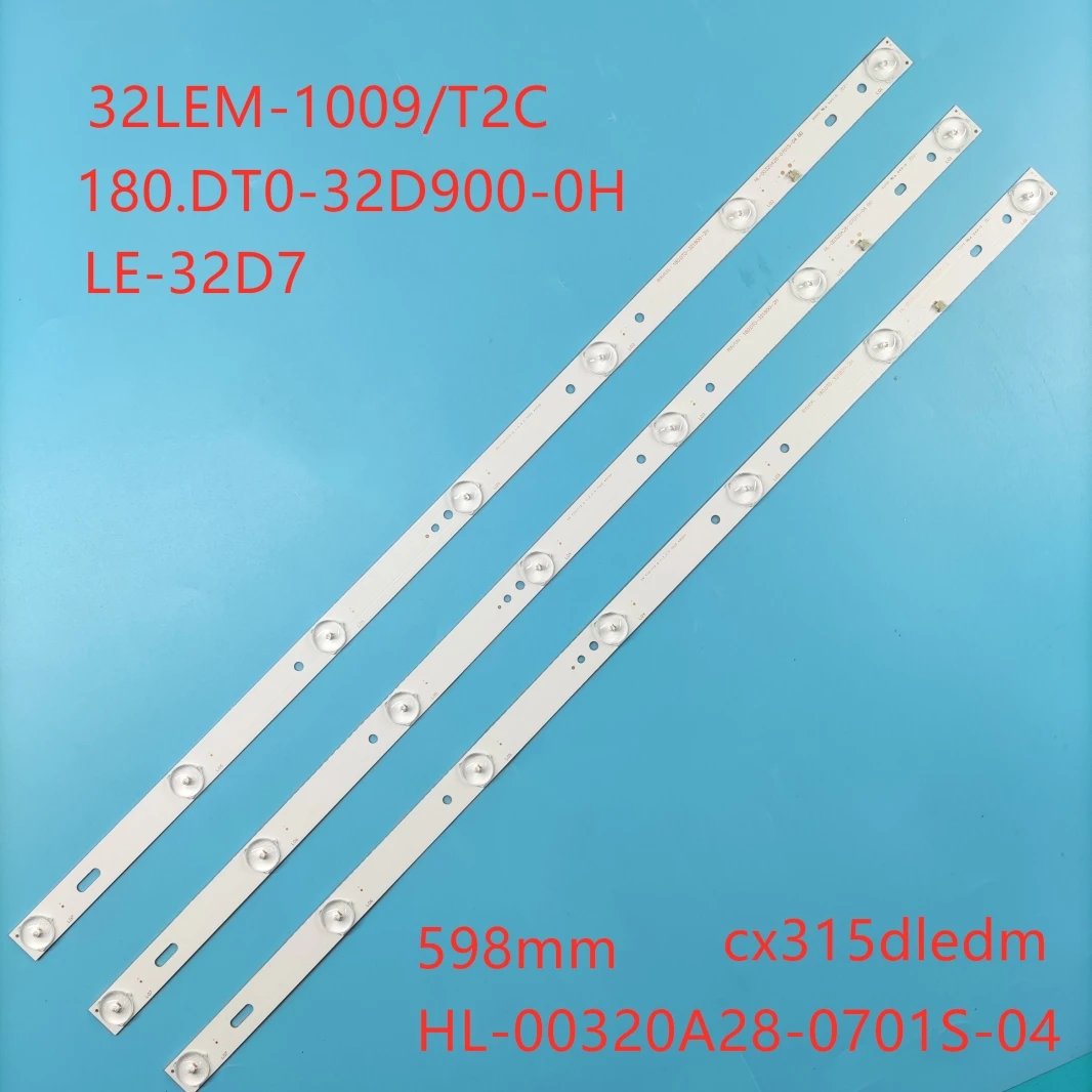 

LED Backlight Strips For 32" LED TV Bars BBK 32LEM-1010/T2C HL-00320A28-0701S-04 B0 Bands Rulers ZDCX32D07-ZC14FG-05 Array Tape