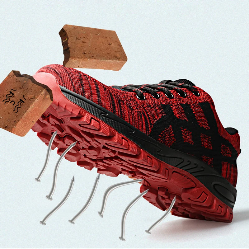 Новые стальные мужские защитные туфли для работы дышащие легкие сетчатые