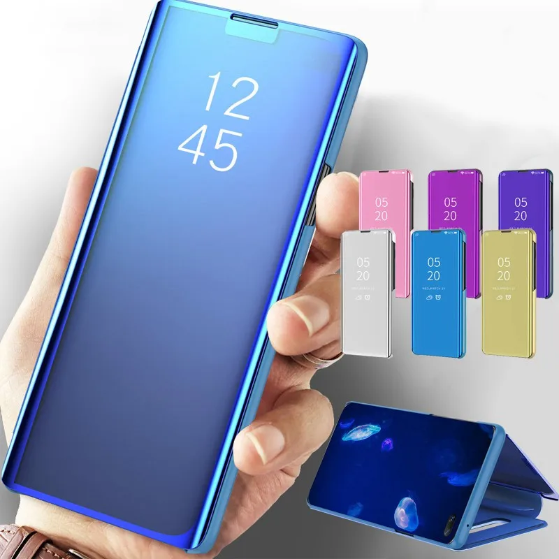 Зеркальный умный флип чехол для Xiaomi Redmi Note 8 роскошные оригинальные магнитные