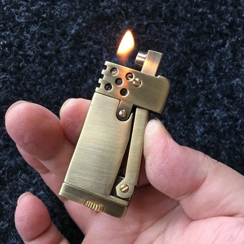 Retro Gasoline Flint Side Pressure Ignition Cigarette Lighters Petrol Trenches Kerosene Lighter Oil Fire Creative Gift |