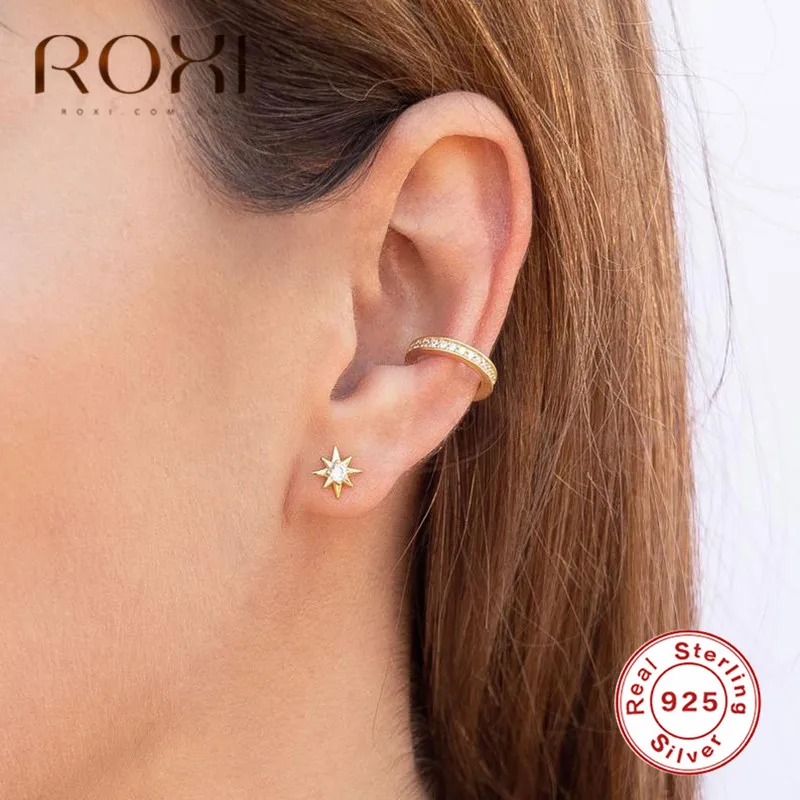 Женские серьги гвоздики с цирконом серебристые|Серьги-гвоздики| |