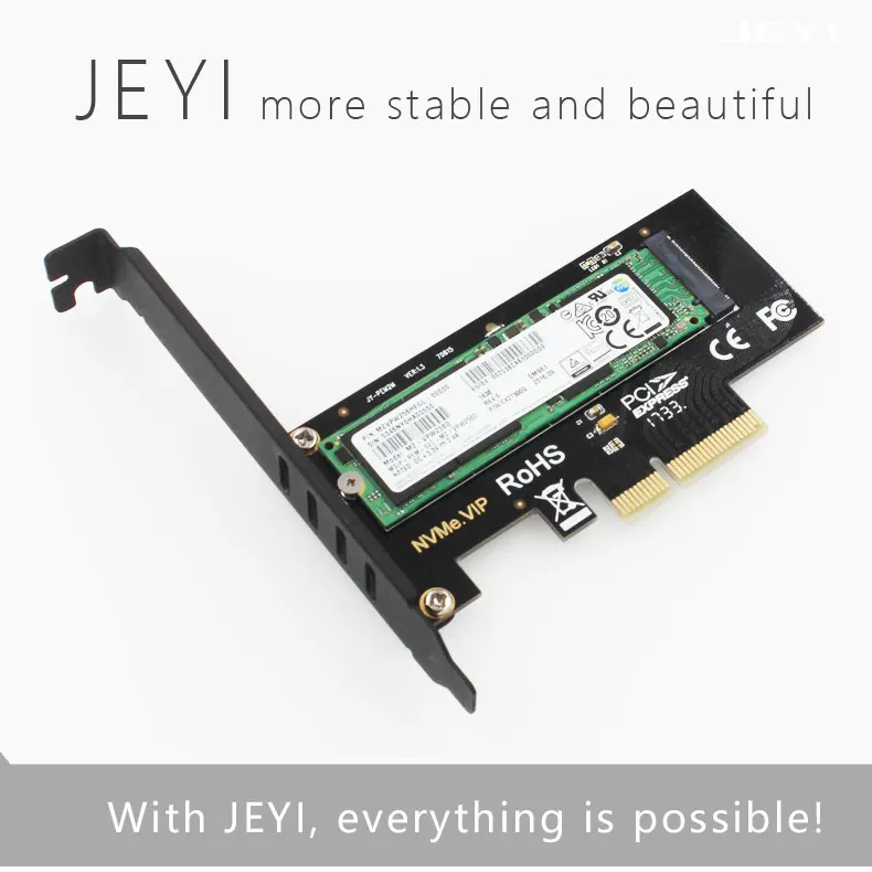 JEYI SK4 Pro M.2 NVMe SSD NGFF к PCIE X4 адаптер M ключ интерфейсная карта Suppor PCI Express 3,0x4 2230-2280 Размер m.2 полная скорость