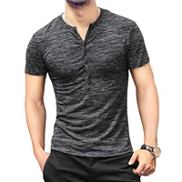 mens wear summer mens t shirt slim fit tee short sleeve v neck tops blouse cotton blends n77