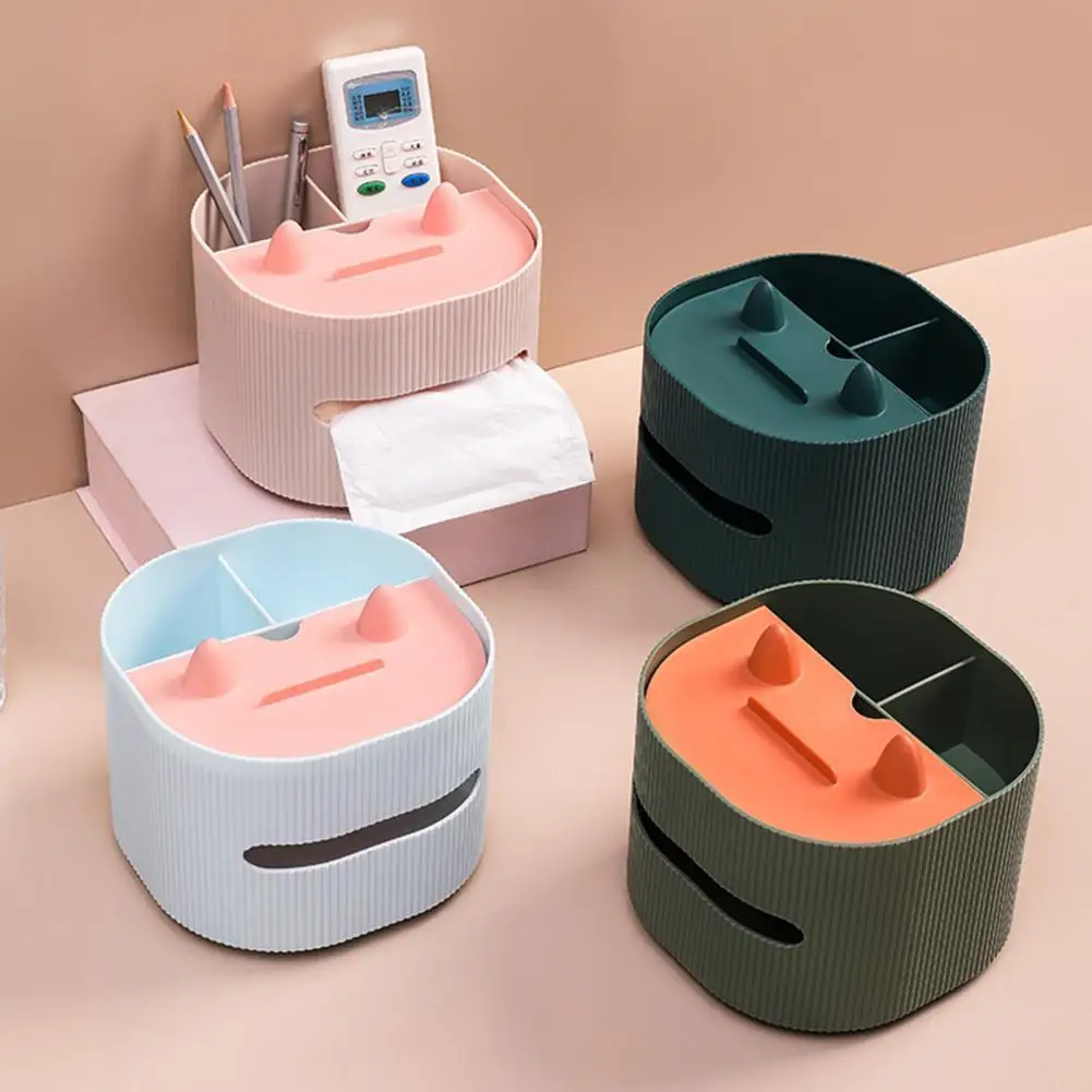 

Multifunction 3 Colors Tissue Storage Box Toilet Paper Organizer Remote Control Holder for Living Room