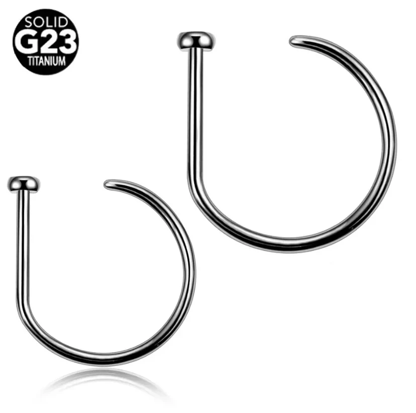 

Новое поступление 1 шт. G23 титановый 20 г D-образный обруч для носа пирсинг для ноздрей ювелирные изделия унисекс