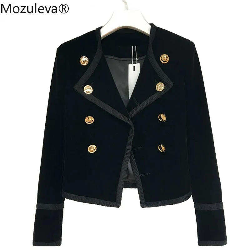 Женская короткая куртка с отложным воротником Mozuleva двубортный костюм черного