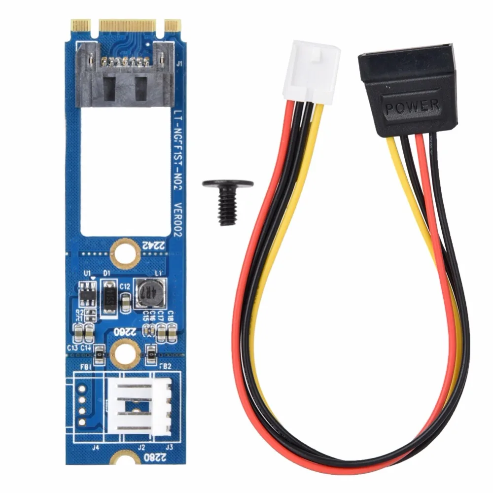M2 к SATA M.2 NGFF SATA к 7Pin SATA горизонтальный адаптер карты расширения+ 4Pin кабель питания для WinXP Win7 Win8
