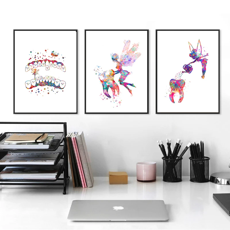 Стоматологическое Искусство Зуб Фея холст картина цвет воды настенный