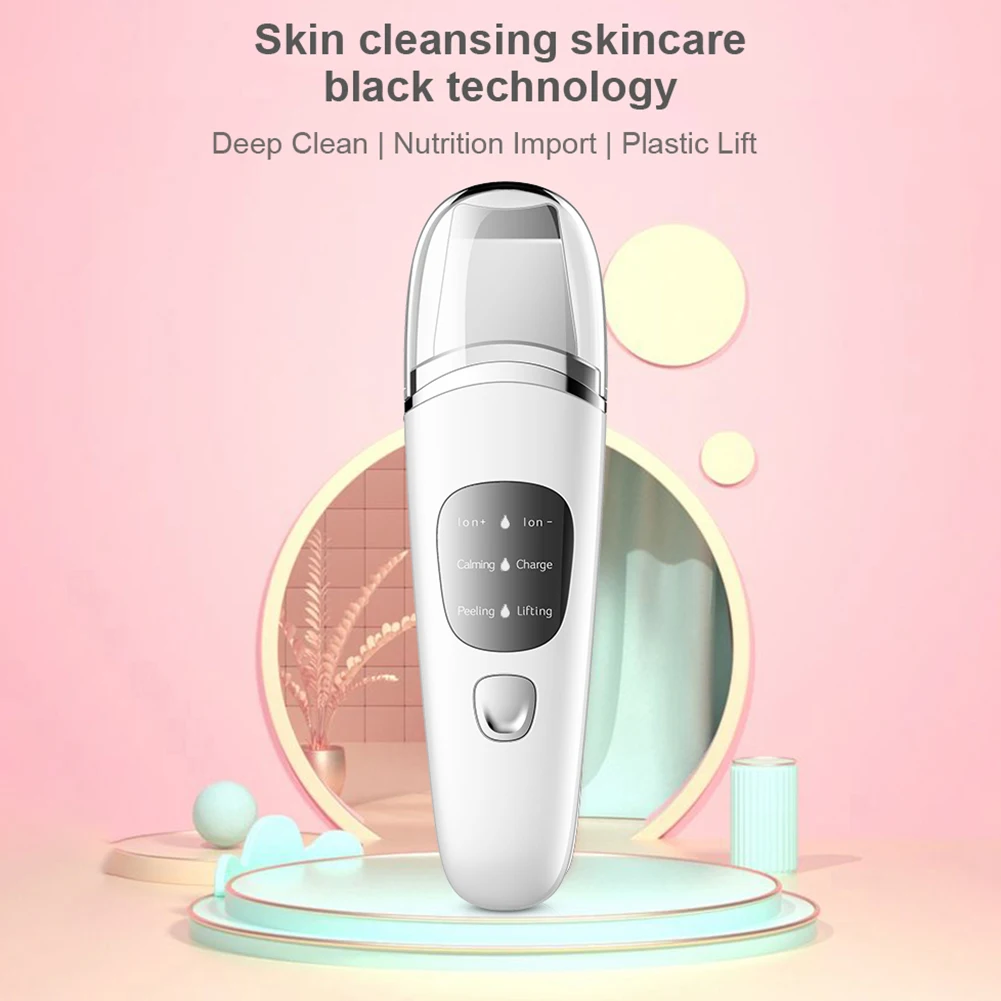 

Electric Skin Scrubber Facial Skin Scrubber Gentle Blackhead Remover Ultrasonic Facial Cleaner Spatula Face Lifting Massager