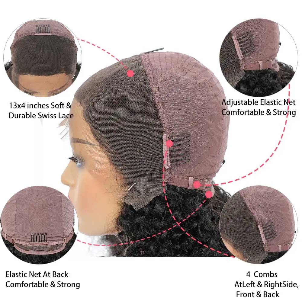 

NY Jerry Curly Lace Front Human Hair Wigs Brazilian Kinky Afro Curly 13x4 Lace Frontal Wig Lace Front Wig Human Hair Pre Plucked