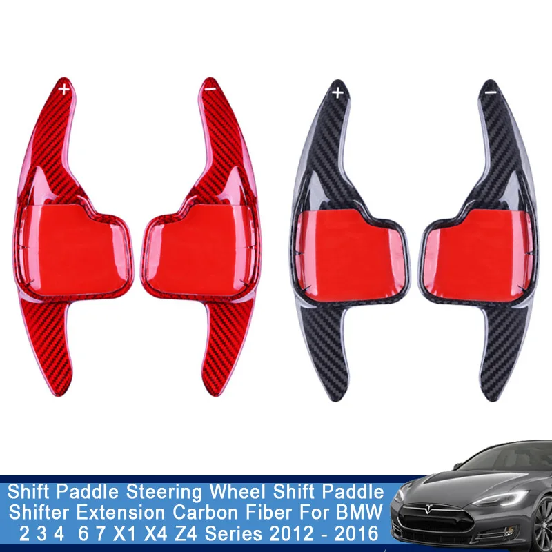 

2PCS Shift Paddle Steering Wheel Shift Paddle Shifter Extension Carbon Fiber For BMW 2 3 4 6 7 X1 X4 Z4 Series 2012 - 2016