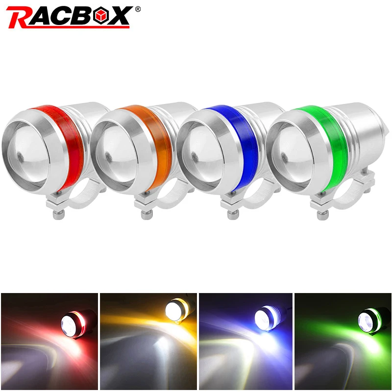 Серебряный корпус U3 светодиодный светильник для головы мотоцикла Точечный синий