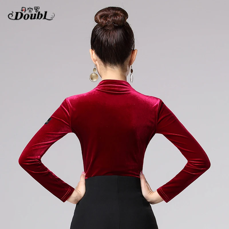 Новинка 2020 женские бархатные толстые топы для латиноамериканских танцев DOUBL