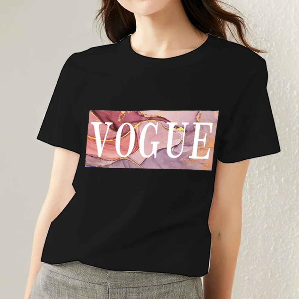 

Women Tshirt Street Classic Letter Pattern Print Series Short Sleeve Top Summer Soft Black Classic O-Neck Lady Tee Shirt Clothes
