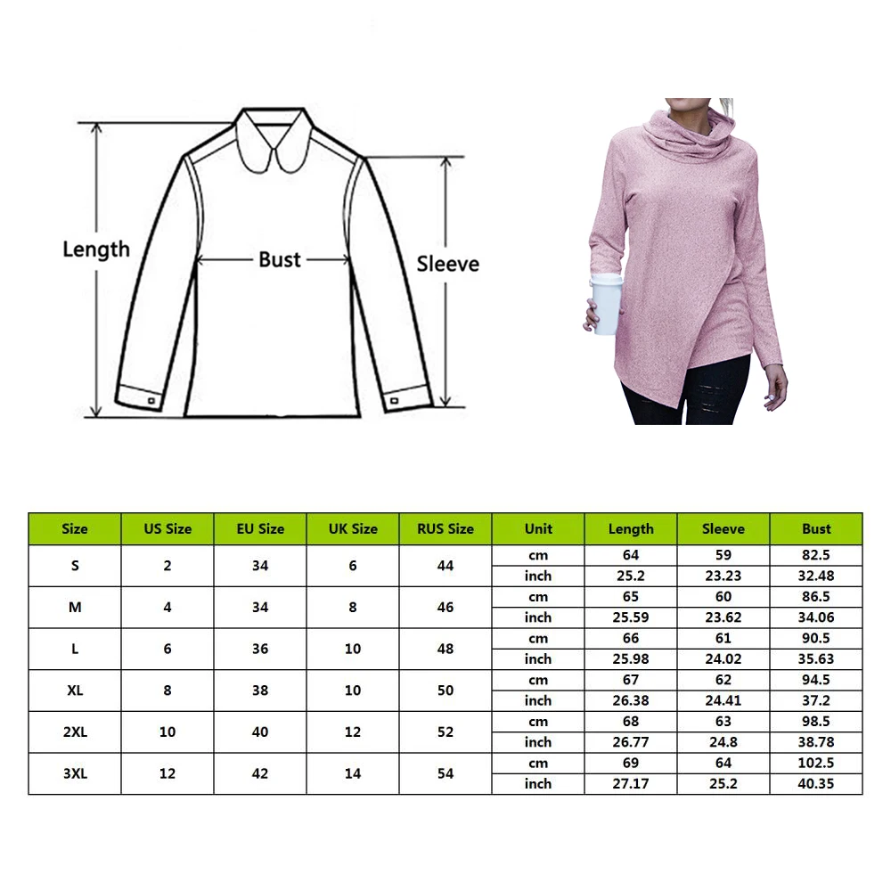 2019 Fashion Women Turtleneck Tees Autumn Korean Irregular Sweater Harajuku Style Tops Long Sleeve Solid Casual Female Knitwear | Женская