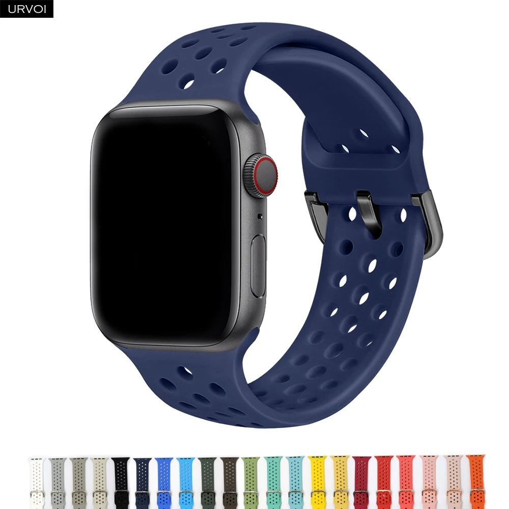 Ремешок URVOI для Apple Watch series 5 4 3 2 1 силиконовый ремешок iWatch 40 44 мм на запястье желе