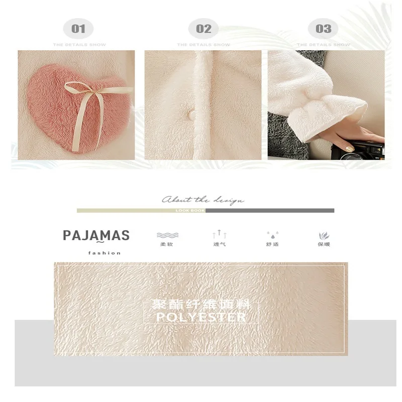 Pajamas Women Winter Flannel Thick Hooded Plus Size Home Service Cartoon Sleepwear Sweet Pajamas Set Women Conjuntos De Pijama