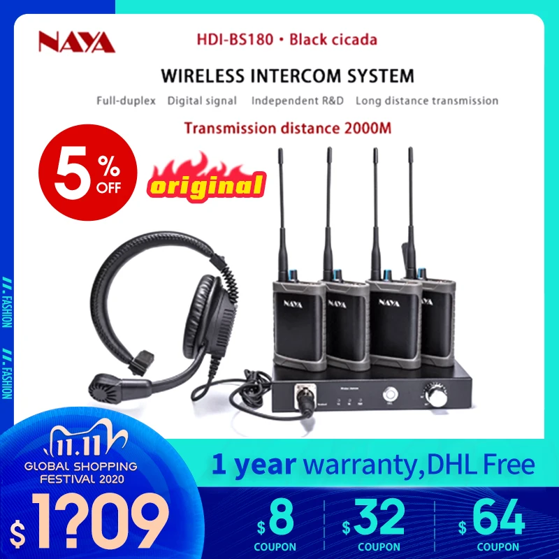 Ная HDI BS180 Беспроводной домофон Системы дальность передачи цифровых сигналов 2000 м