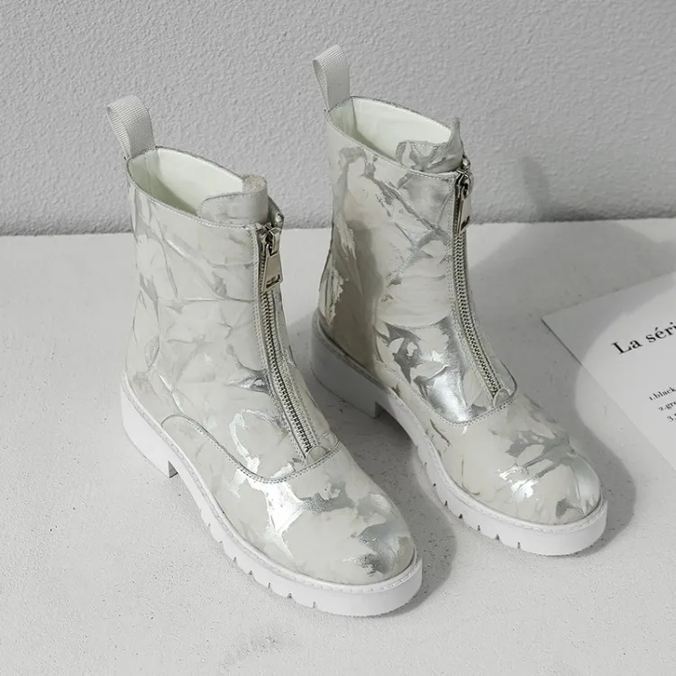 

MLJUESE 2021 women ankle boots soft Cow leather winter short plush zippers round toe high heels equestrian boots party dress