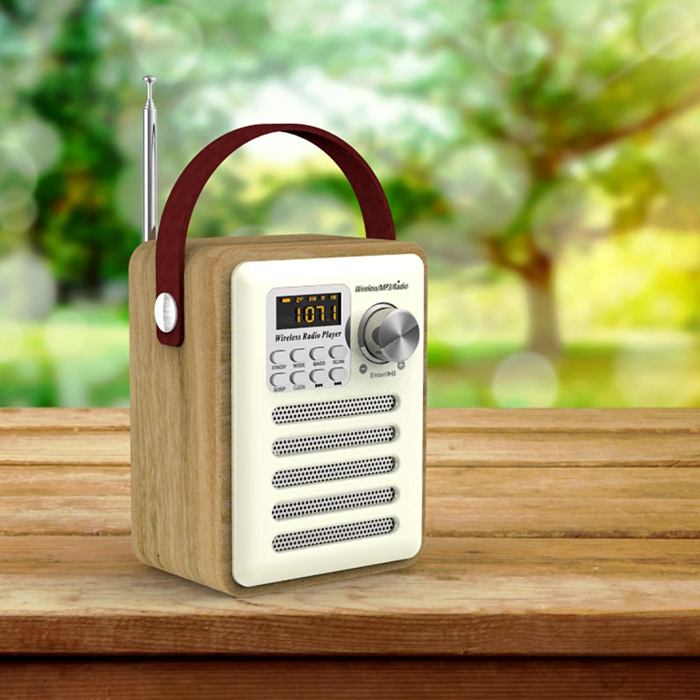 Aux Многофункциональный FM TF слот для карты деревянные часы DAB MP3 плеер динамик
