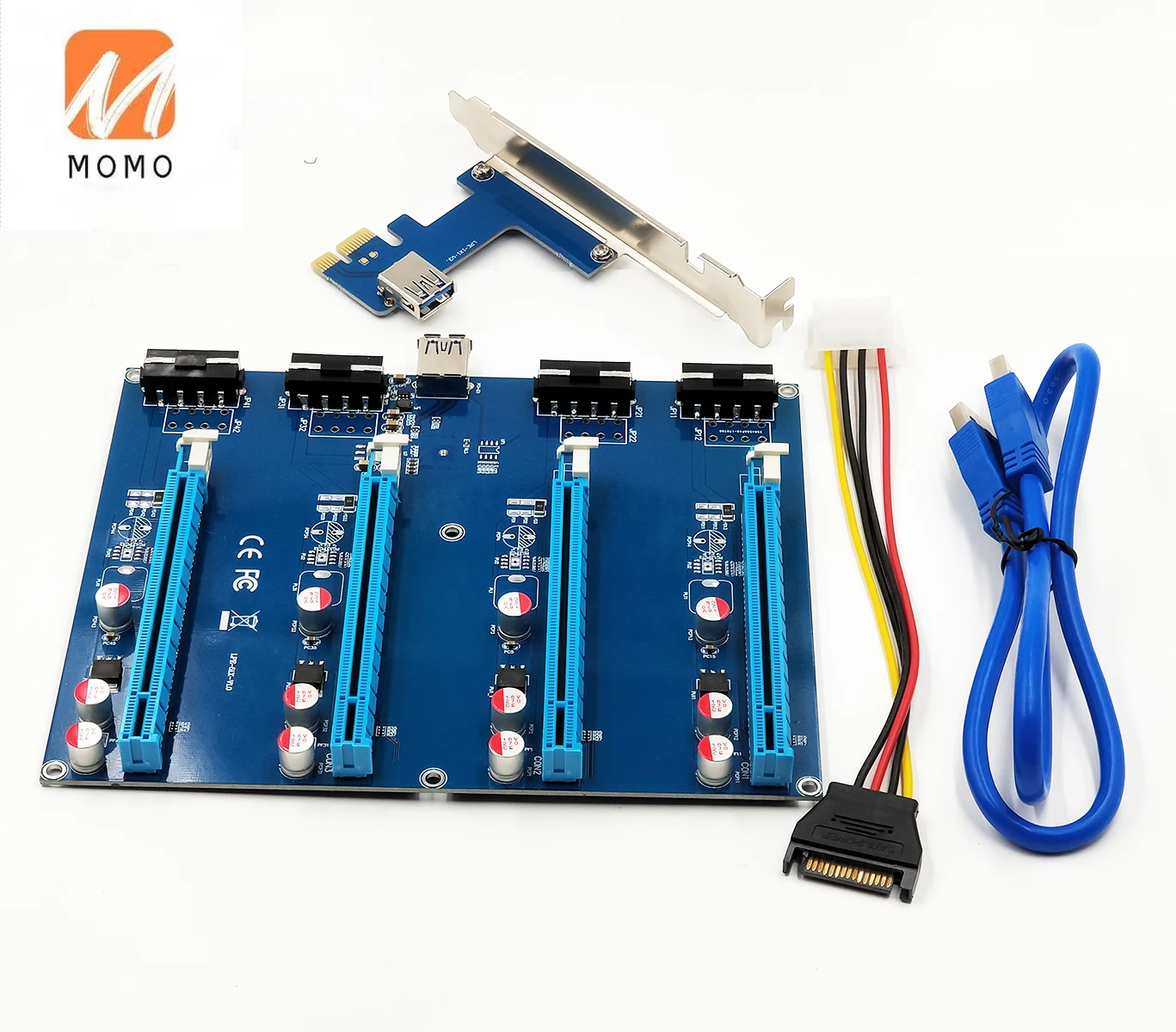 

PCI-E 1x Expansion Kit PCI Express 1 to 4 Port PCI Express Switch Multiplier HUB Riser Card PCIE x1 to x16 Adapter for BTC Miner