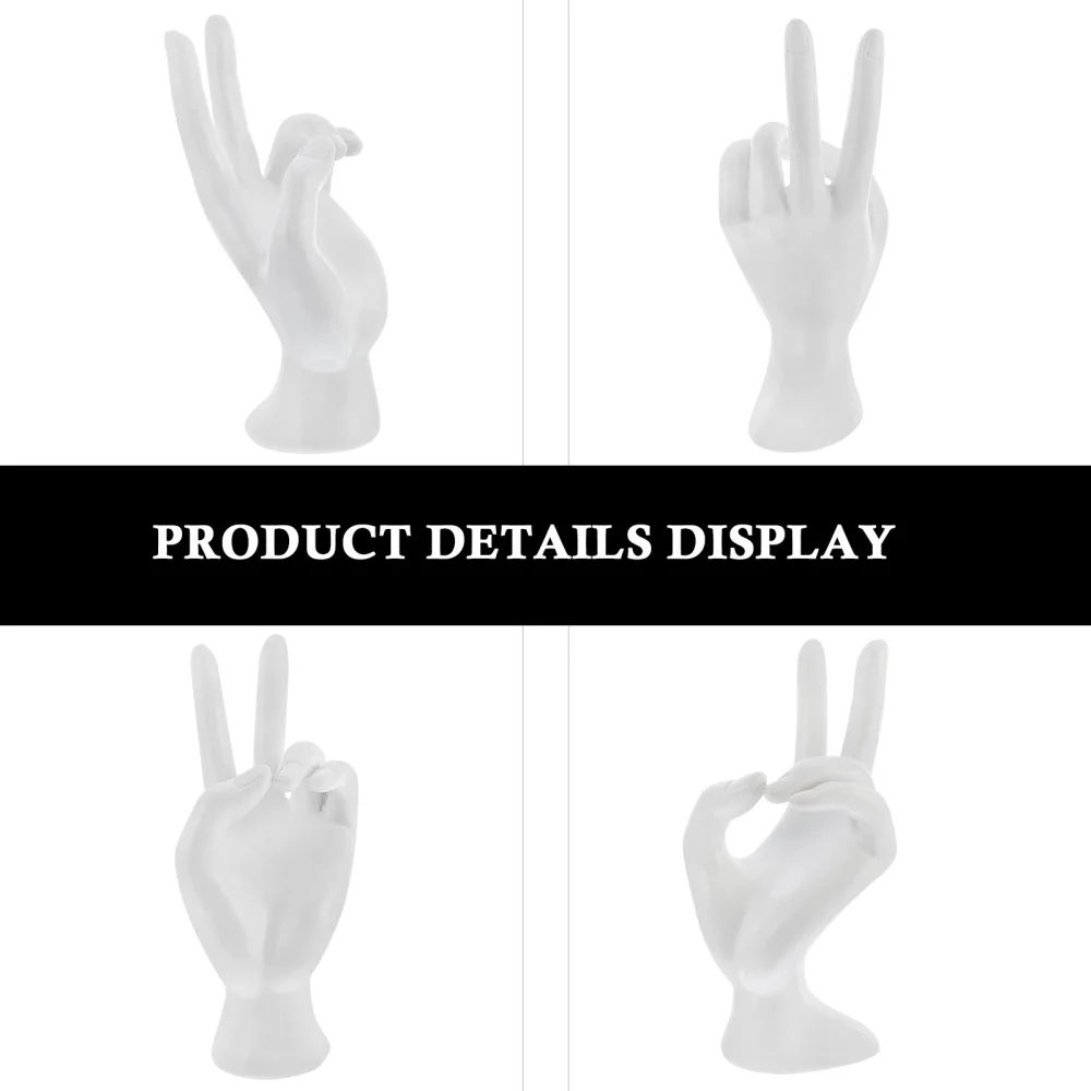 

Jewelry Ring Bracelets Stand Display Rack Holder Hand Form Model Tabletop Decor