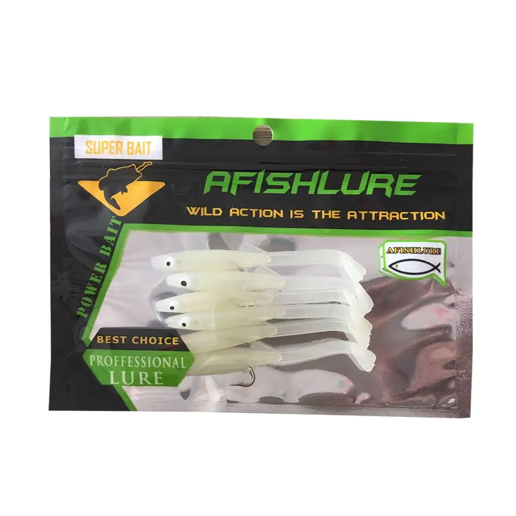

6 Pcs/Lot Soft Glow Eel Lures Silicone Wobbler Artificial Eel Fishing Baits Sea Bass Pike Grouper Fishing Lead Jig Head Tackle