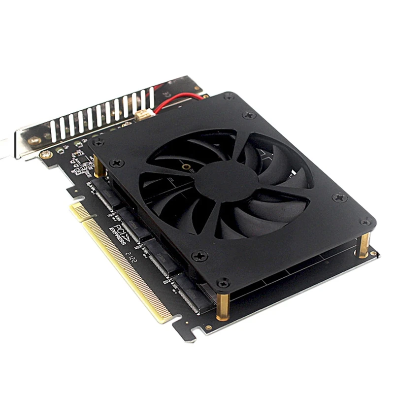 

Плата расширения Райзера AU42 -PCIE до 4XM.2 M KEY NVME RAID PCI-E X16 с охлаждающим вентилятором M. 2 PCI-E оборудование для настольного ПК