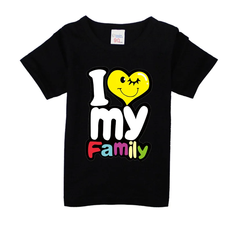 Summer Children Clothing Boys Girls T-Shirt Cotton I love family Short Sleeve Infant Kids Tops Casual T-shirt 2-15Y Shirt | Детская