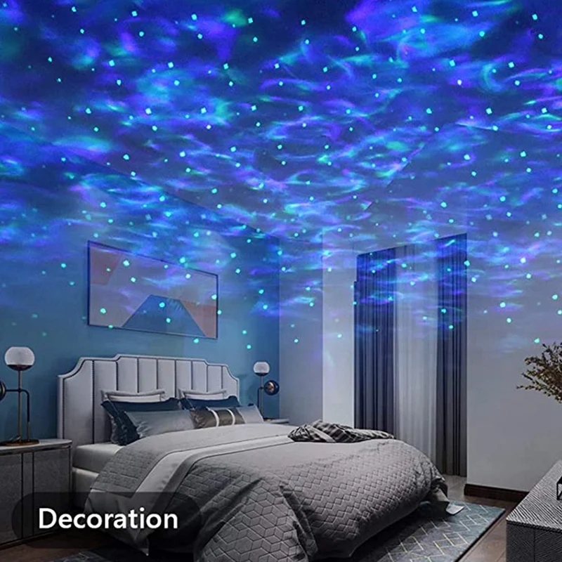 

LED Projector Starry Sky Lamp, Projector Starry Water Waves with Music Bluetooth Speaker, for Christmas Party