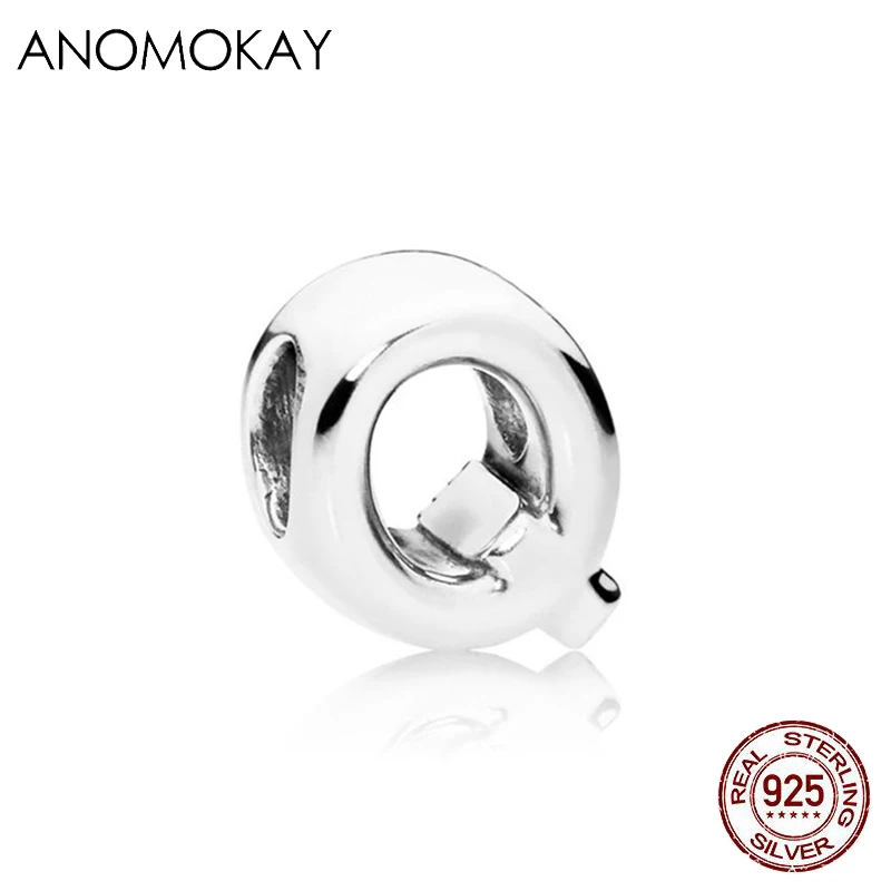 ANOMOKAY, новинка, 925 пробы, серебро, от A до Z, классика, 26 букв, бусины, амулеты, подходят для браслетов Pandora, сделай сам, изготовление ювелирных изделий