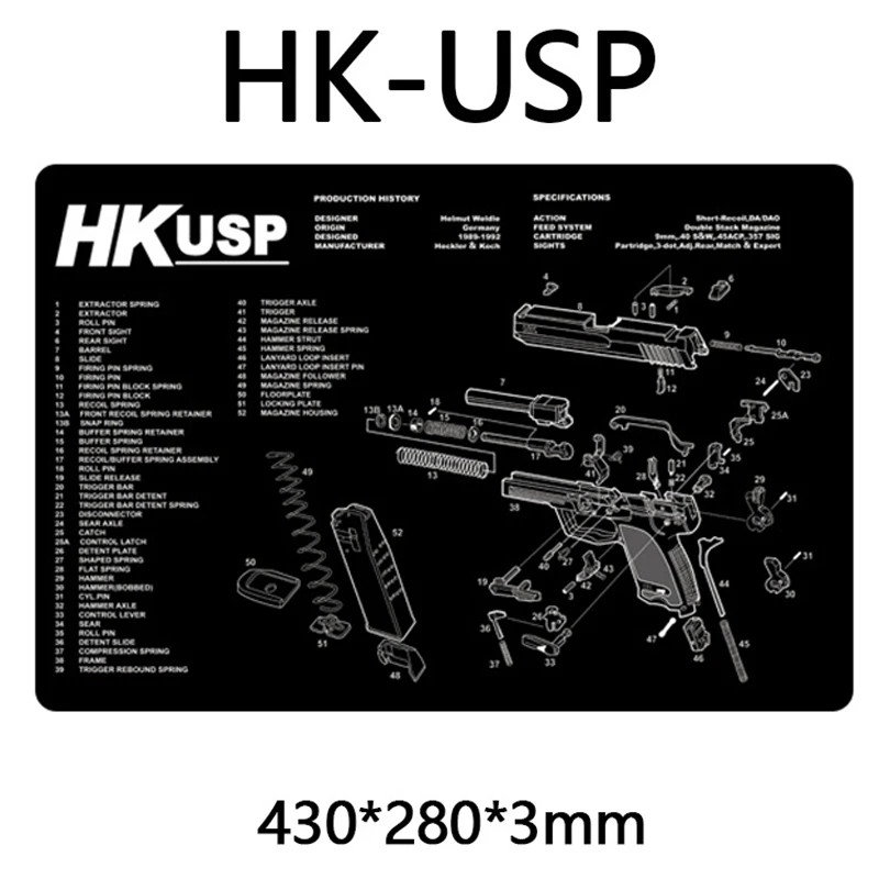 Gun Cleaning Mat Glock AK47 AR 15 Remington 870 HK USP SIG SAUER P226 BERETTA 92 Bench Airsoft Hunting Accessories Equipment | Спорт и