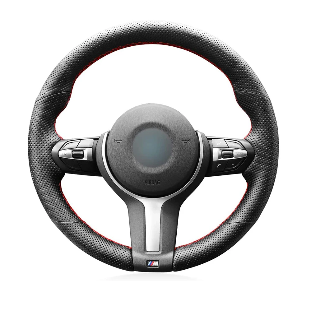 

Для BMW (M Sport) F30 F34 F32 F33 F36 F10 F07 F12 F13 F25 F15 F22 F23 F39 F26 F16, черный, из натуральной кожи