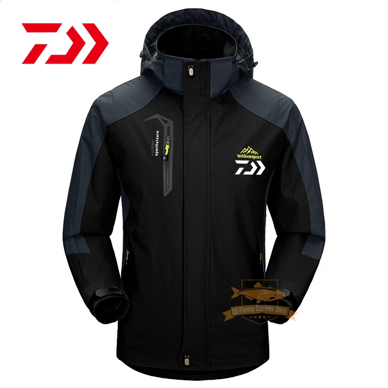 

Daiwa Men Fishing Jacket Autumn Winter Windproof Waterproof Warm Breathable Hooded Jacket Outdoor Sport Hiking Fishing Clothes