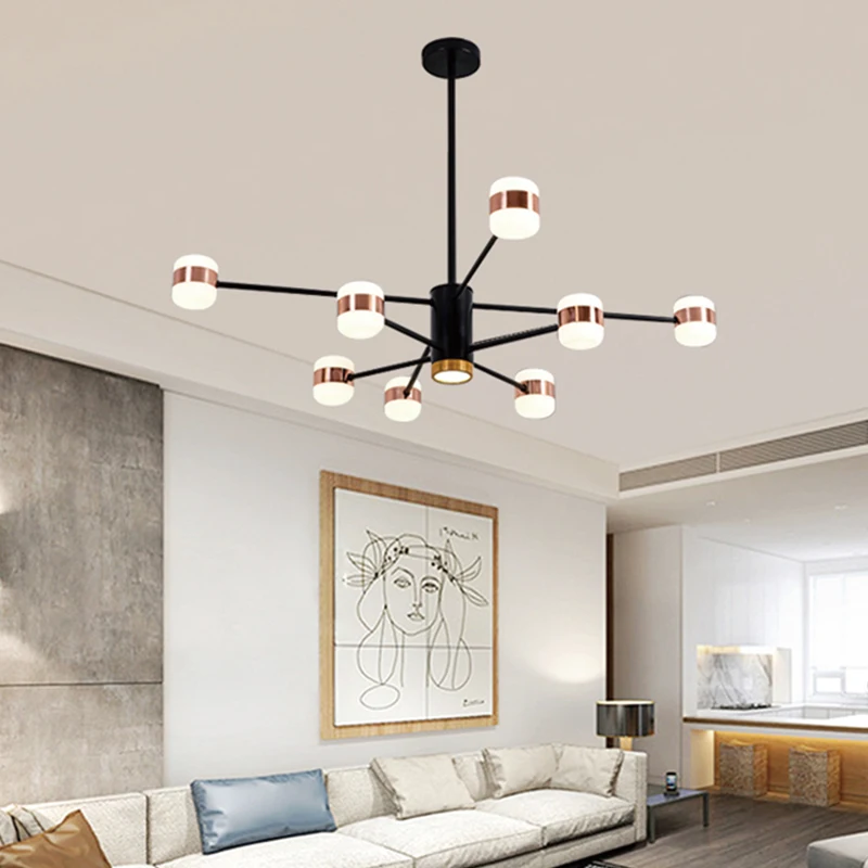 Черная светодиодная Подвесная лампа для помещений модный минималистичный