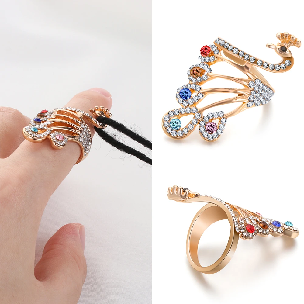 1Pc DIY Multi Style Ring Knitting Loop Crochet Tool Fish Finger Wear Thimble Yarn Adjustable Open Fingering Tools | Дом и сад