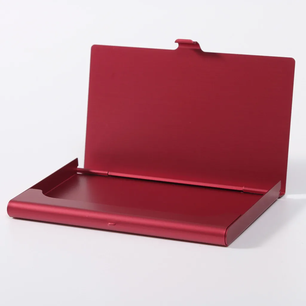 

Creative Holder Metal Leather Box Cover ID Credit Business Multi Card Case