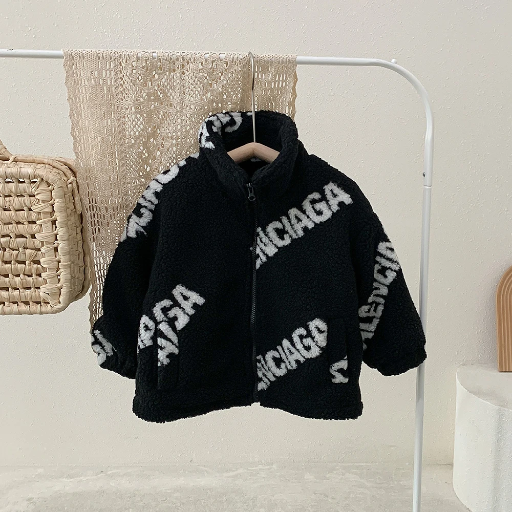 

Winter 2020 Girls'and Girls'monogrammed Suede Coat Children's Clothing Children's Coat boys Clothing 3to 8 Years Wool Coat