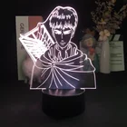 3D светильник джинс Kirstein Атака Титанов Аниме Манга для спальни Декор милый подарок на день рождения цветная светодиодная лампа детский подарок на любовь