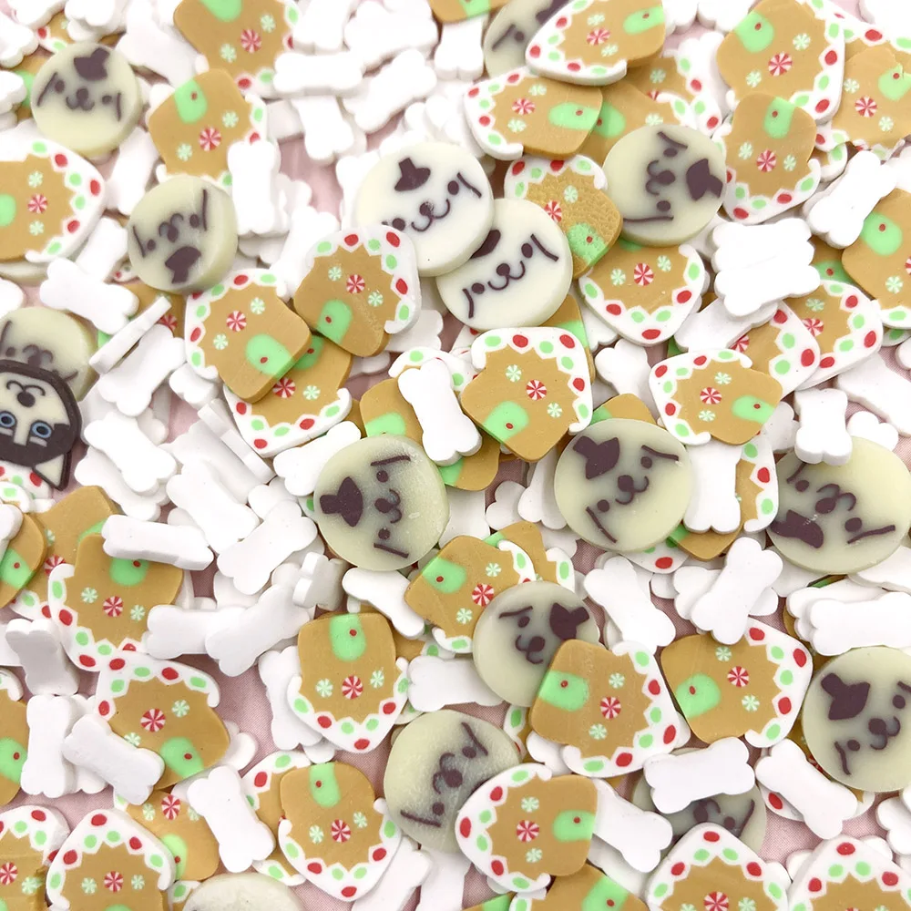 

50 г собачья будка кости Ломтики Полимерная горячий глины посыпка для поделки своими руками изготовления гвоздь Стикеры Скрапбукинг для тел...