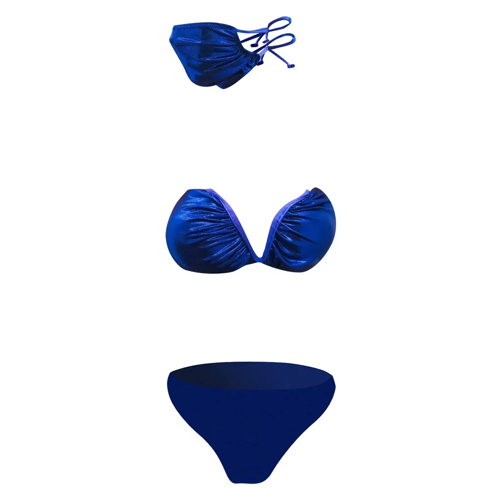 Женский купальник бикини пляжная одежда высокая талия сексуальный черный на