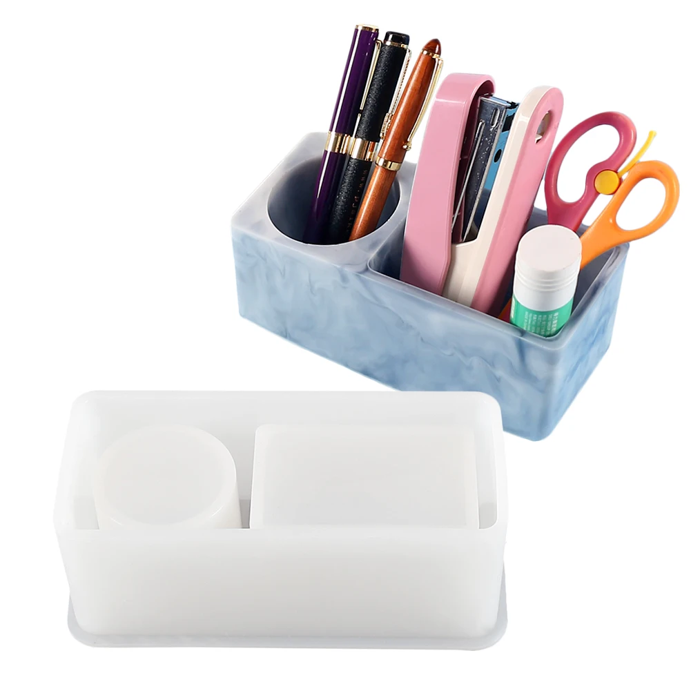

Round Square Pen Holder Silicone Mold Pen Container Storage Holder Makeup Brush Holder Craft Making Epoxy Resin Molds