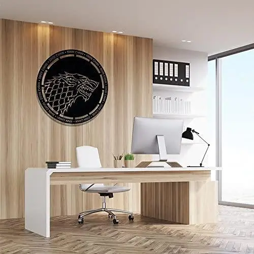 

Etgshop Metal Wall Decor Crypto Currency Wall Art Model (27x27, Stark Chain Black)