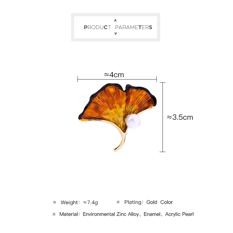 Женская Брошь с имитацией жемчуга гинкго эмалированная карамельная брошь в
